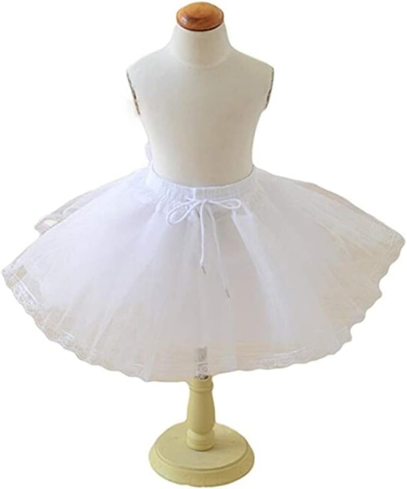 METEMEI 3 Layers Girls Slip Flower Girl Petticoat Crinoline Hoopless Skirt Underskirt for Kids KPT2 Girls' Slip - Image 2